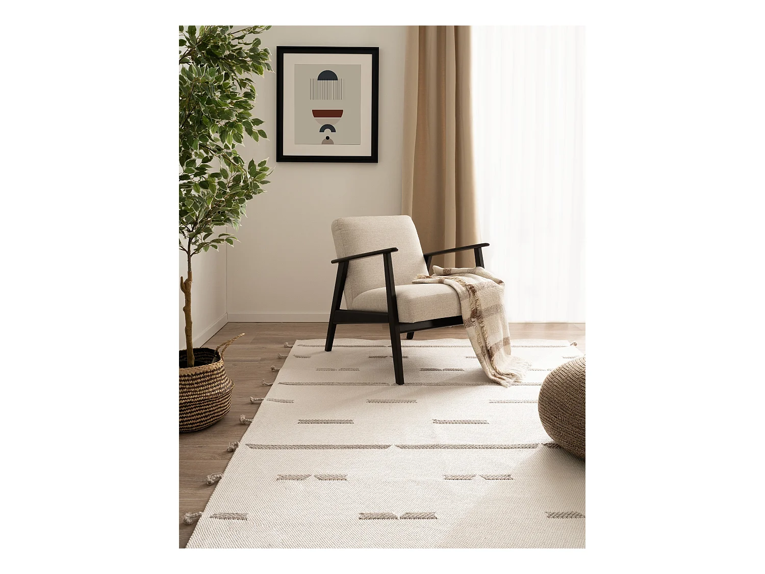 Teppich 200x290 - Weiss - Juniper Boho