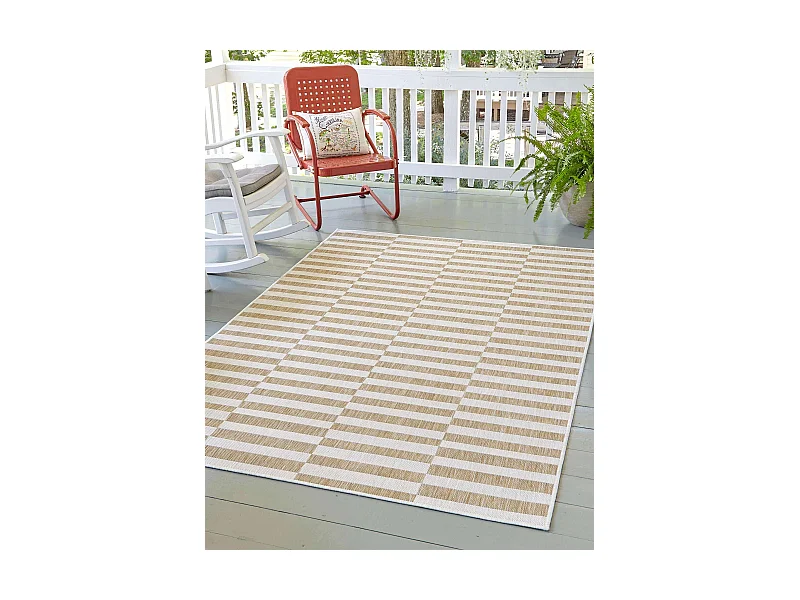 Outdoor Teppich 215x305 - Taupe - Tulum Tile