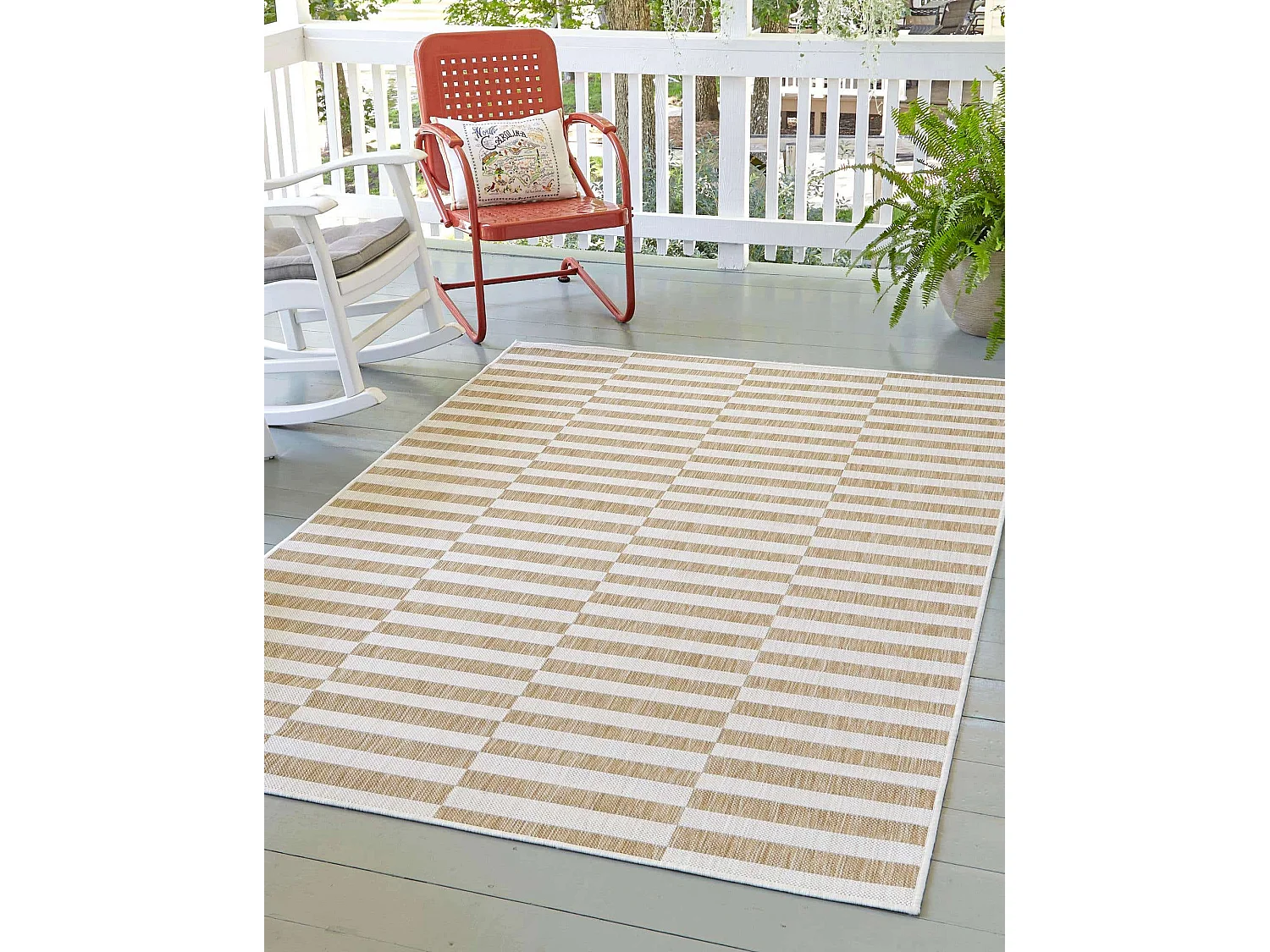 Tapis d'Extérieur 215x305 - Taupe - Tulum Tile