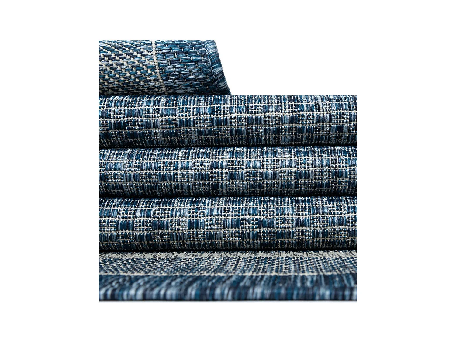 Tapis d'Extérieur 122x122 - Bleu - Tulum Border