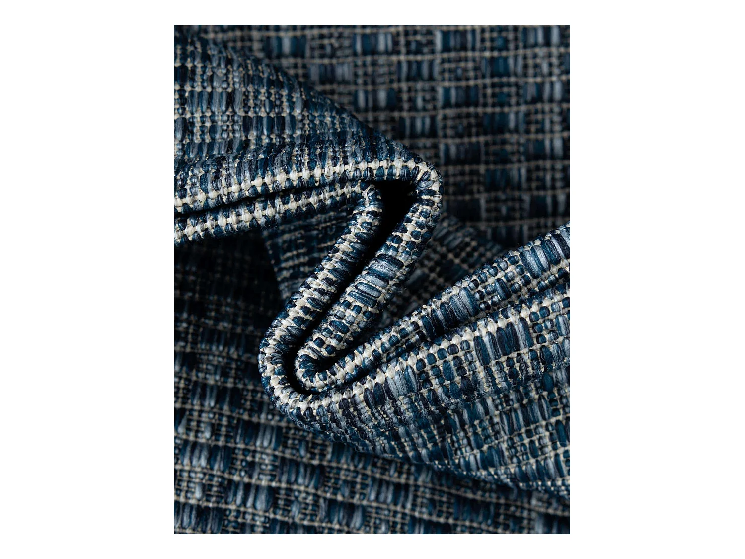 Tapis d'Extérieur 122x122 - Bleu - Tulum Border