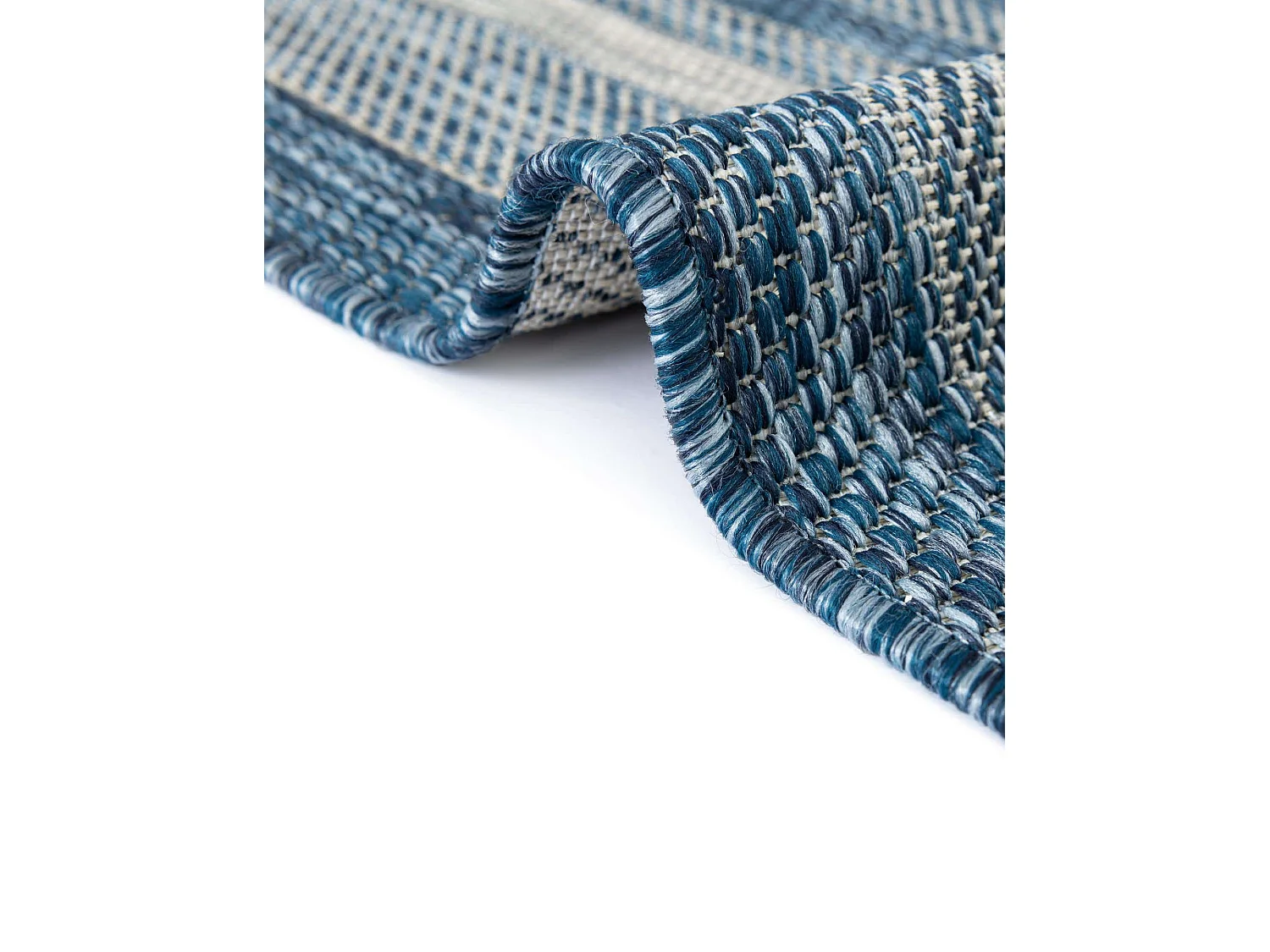 Buitenkleed - 122x122 - Blauw - Tulum Border