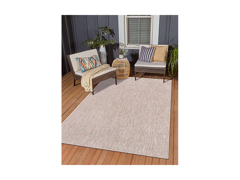 Outdoor Teppich 155x245 - Beige - Tulum Solid