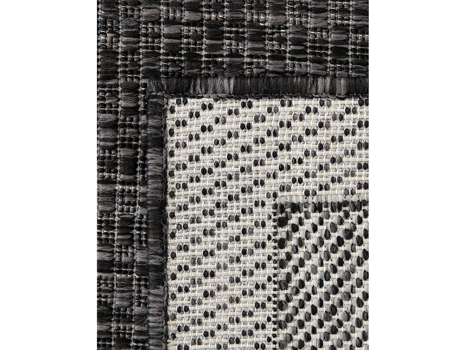 Tapis d'Extérieur 125x185 - Noir - Tulum Border