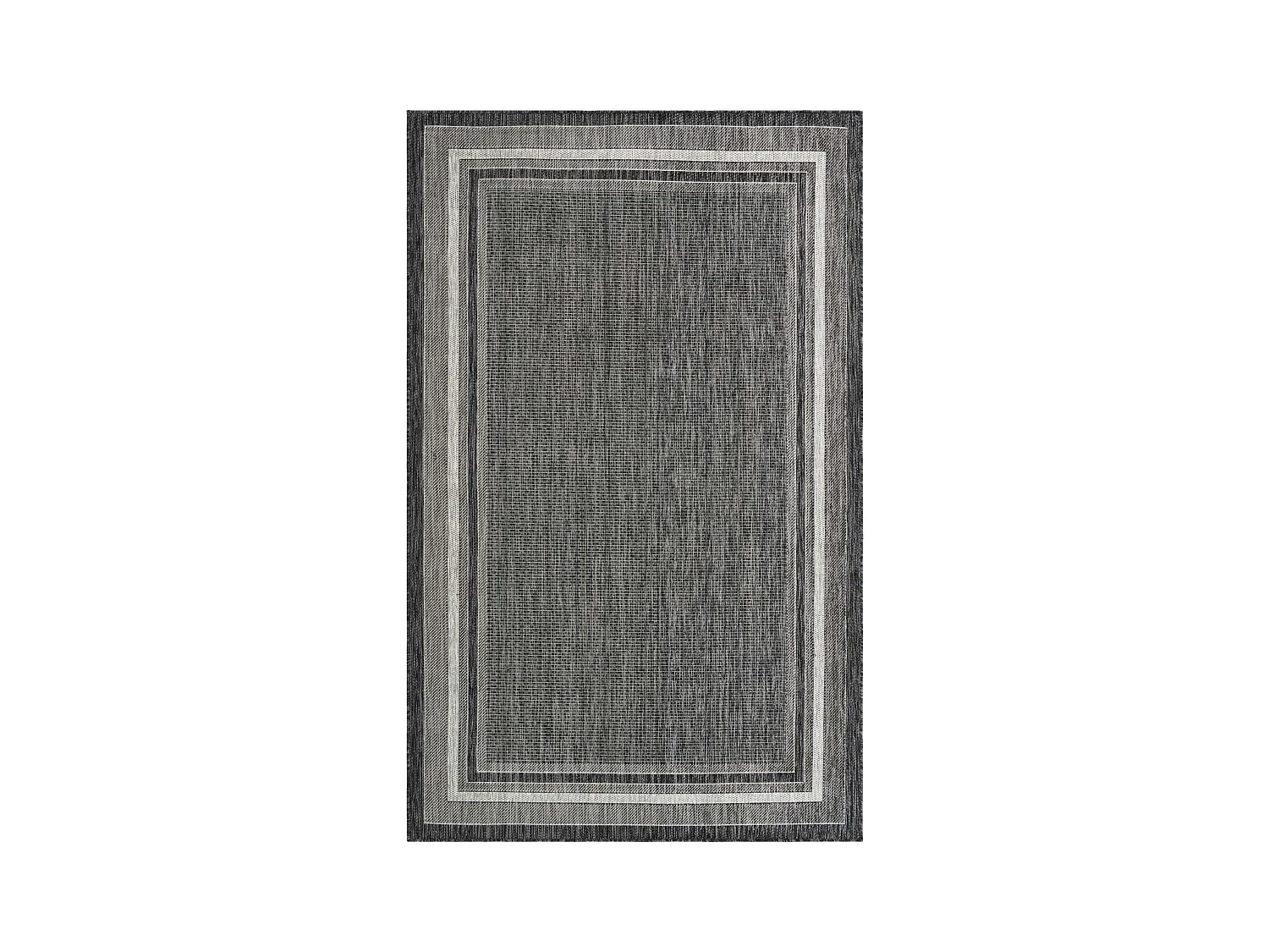 Outdoor Teppich 125x185 - Schwarz - Tulum Border