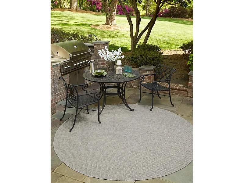 Tappeto da esterno 122x122 - Grigio scuro - Tulum Solid