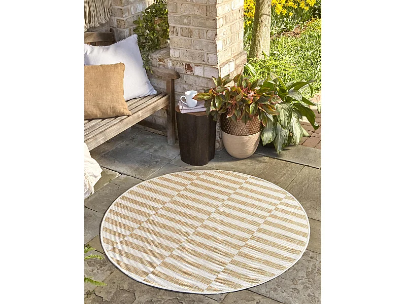 Outdoor Teppich 125x125 - Taupe - Tulum Tile