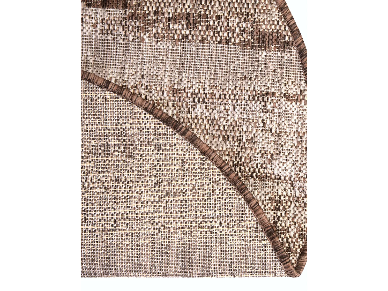 Outdoor Teppich 122x122 - Braun - Tulum Modern