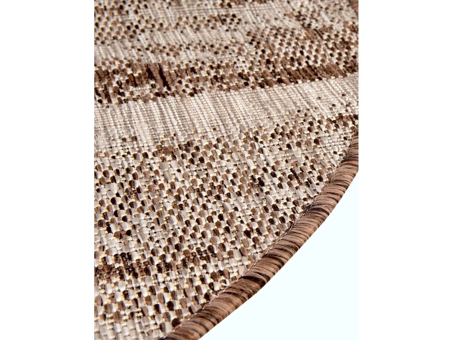 Outdoor Teppich 122x122 - Braun - Tulum Modern