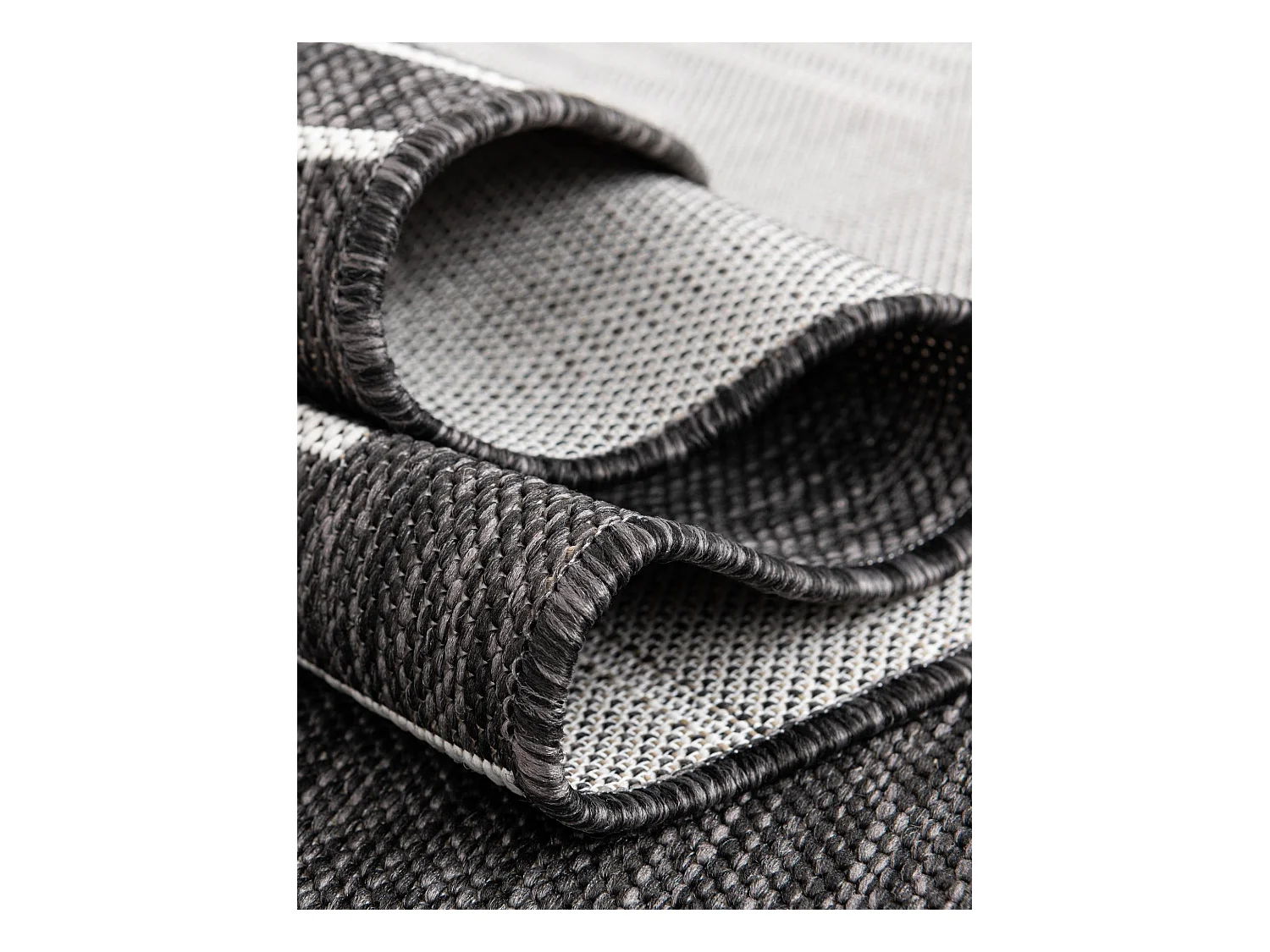 Tapis d'Extérieur 160x244 - Anthracite - Tulum Symetry