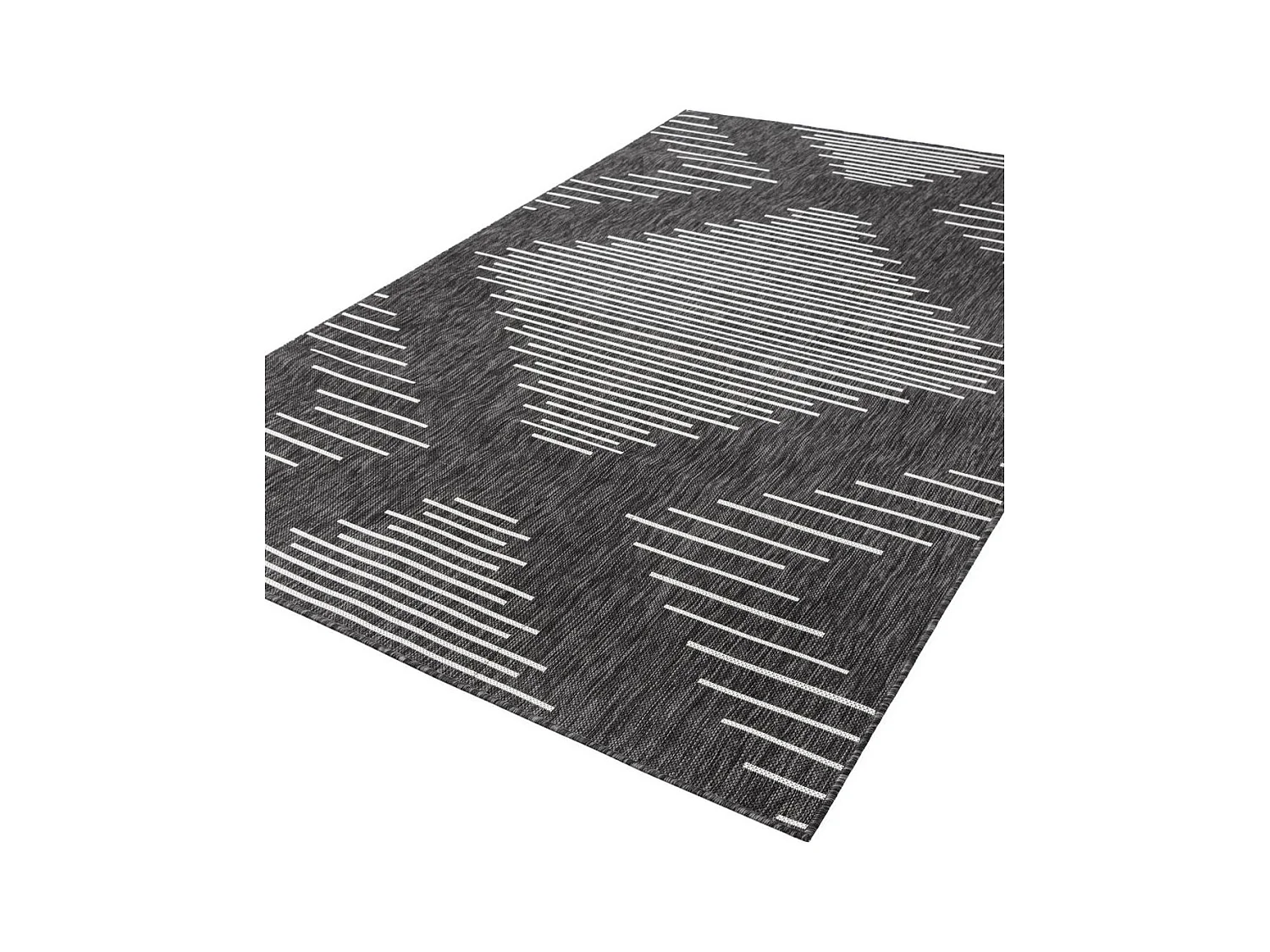 Tapis d'Extérieur 160x244 - Anthracite - Tulum Symetry