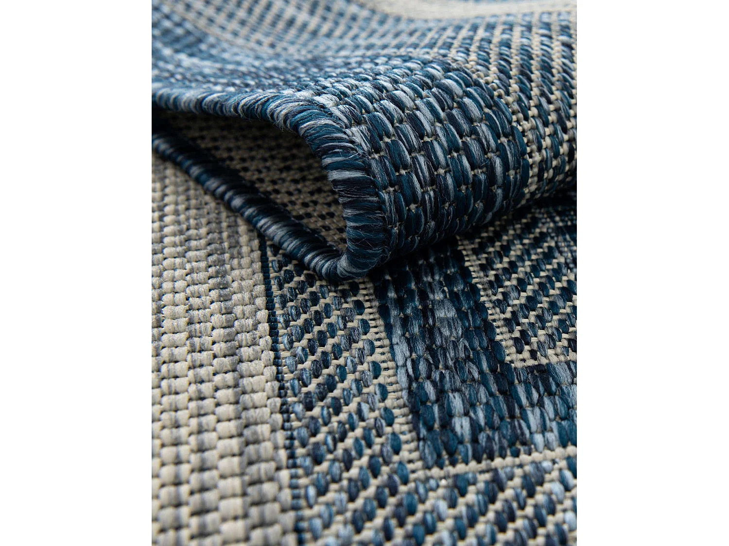 Tappeto da esterno 125x185 - Blu - Tulum Border