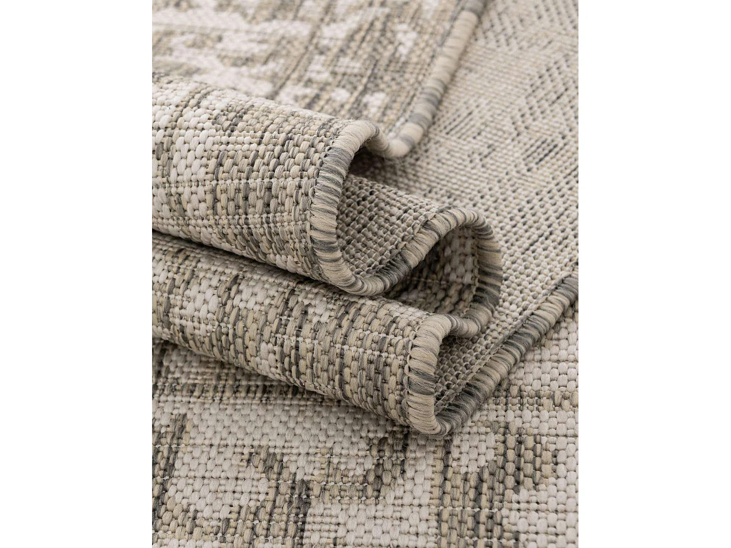 Tapis d'Extérieur 122x122 - Gris - Tulum Classical