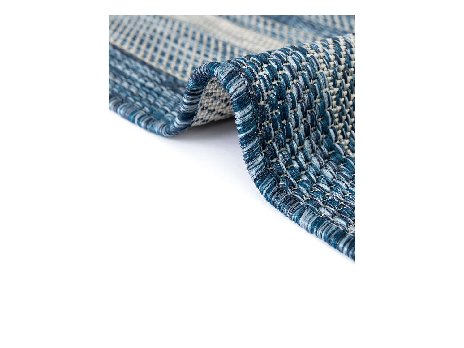 Tapis d'Extérieur 215x305 - Bleu - Tulum Border