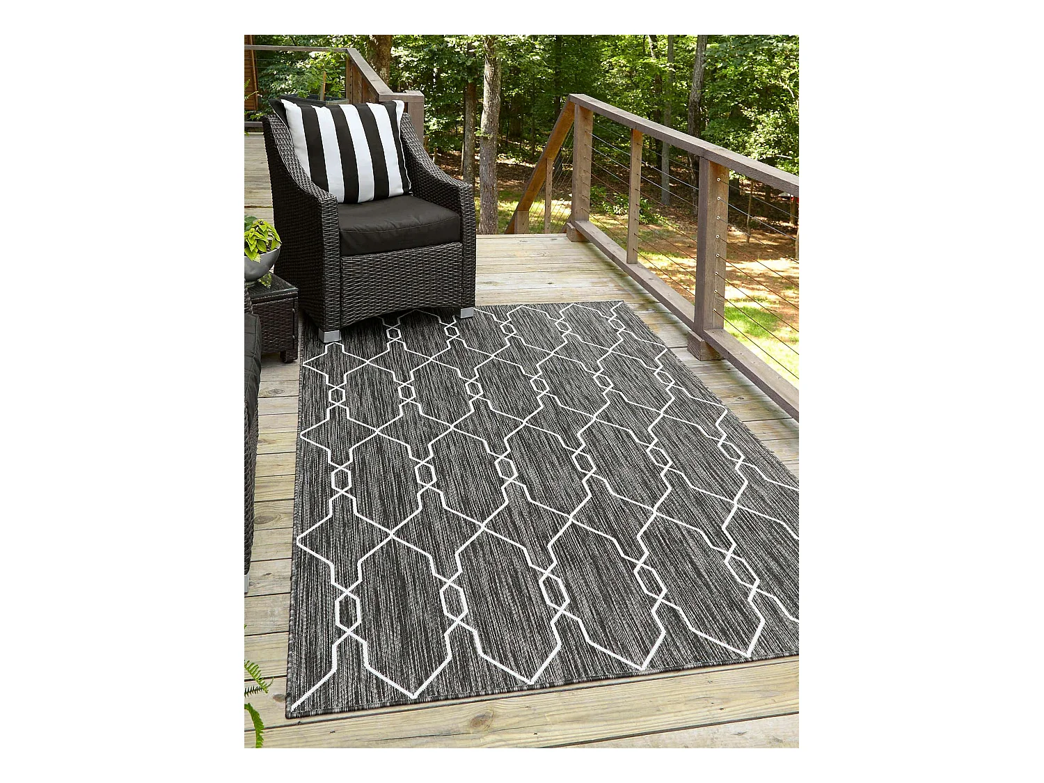 Tapis d'Extérieur 215x305 - Gris foncé - Tulum Fence