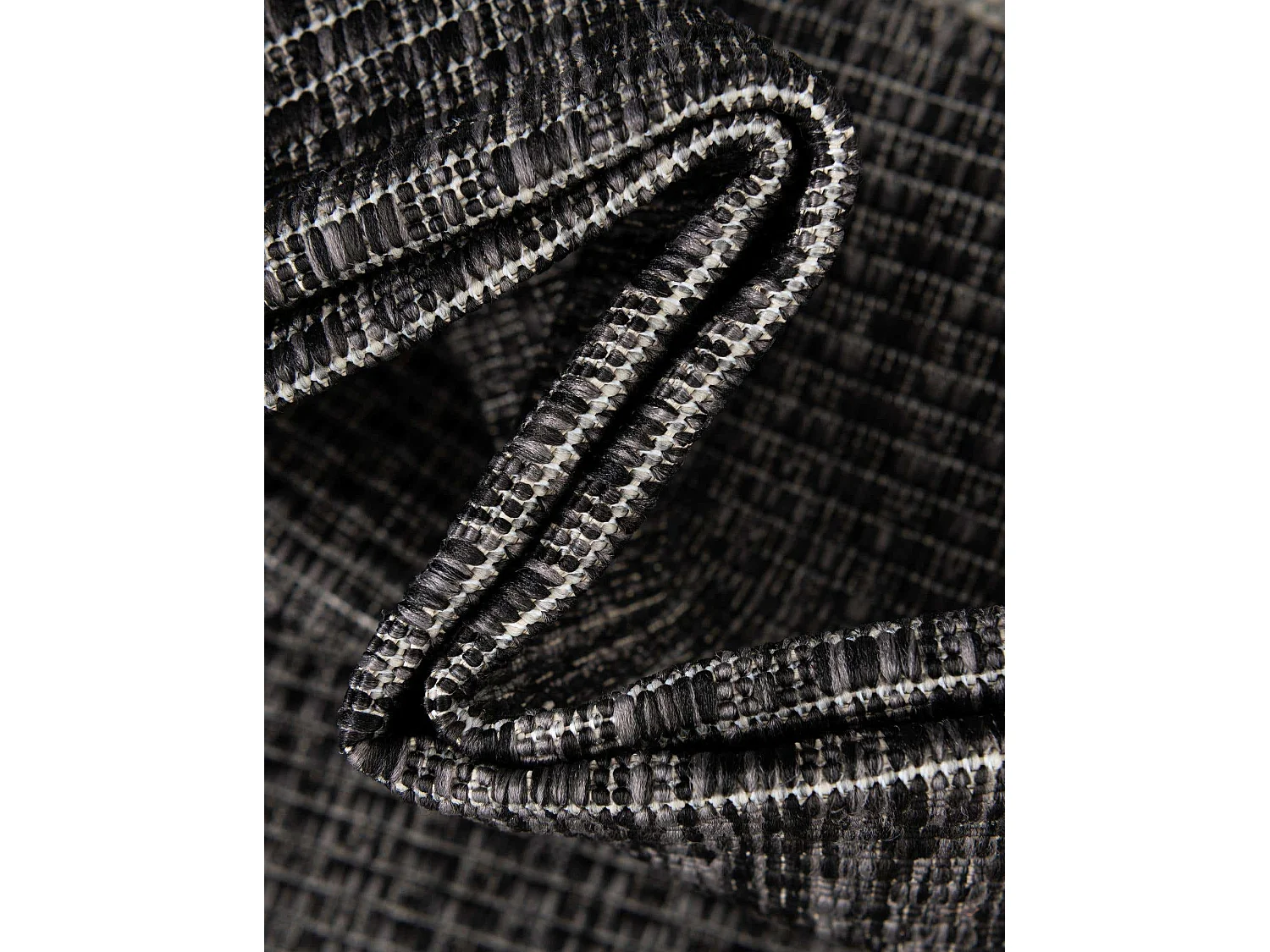 Tapis d'Extérieur 122x122 - Noir - Tulum Border