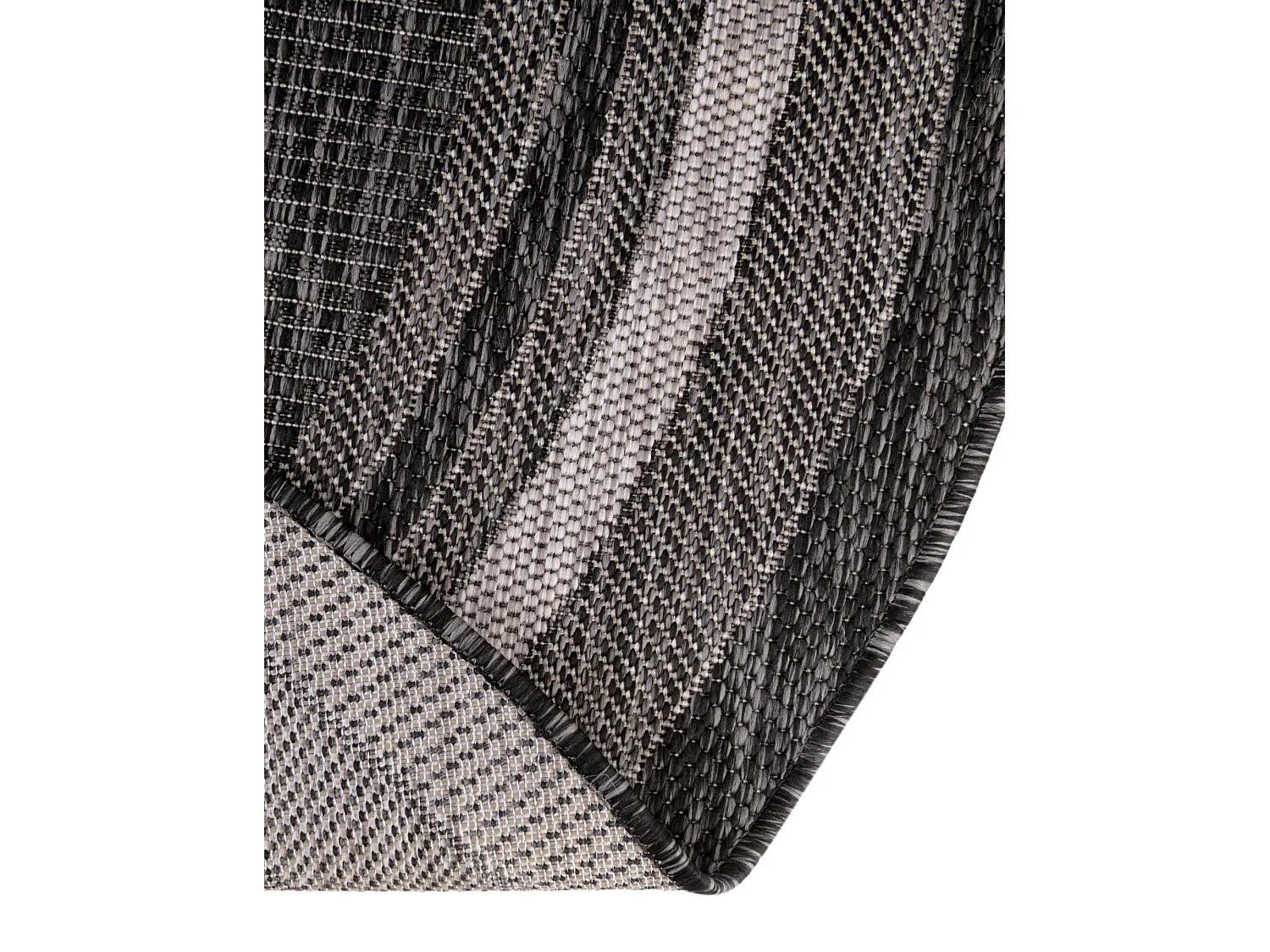 Tapis d'Extérieur 122x122 - Noir - Tulum Border