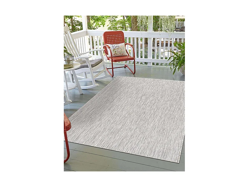 Outdoor Teppich 125x185 - Dunkelgrau - Tulum Solid