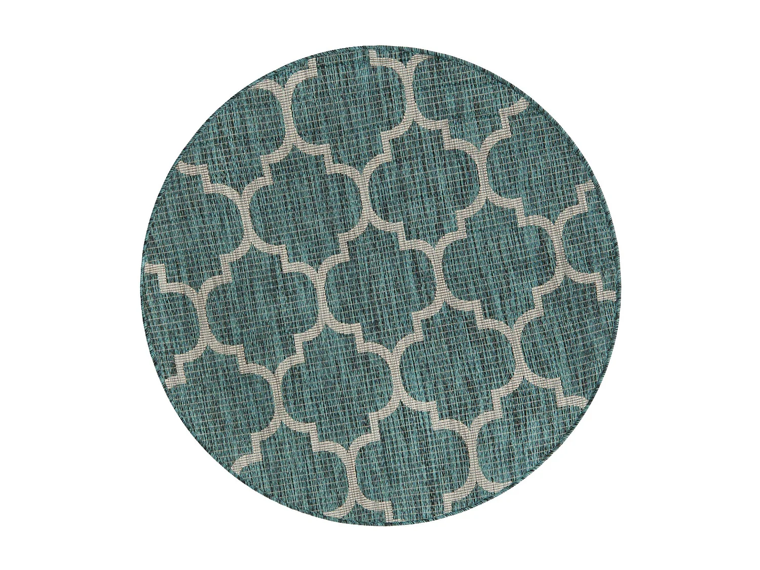 Tappeto da esterno 122x122 - Turchese - Tulum Clover