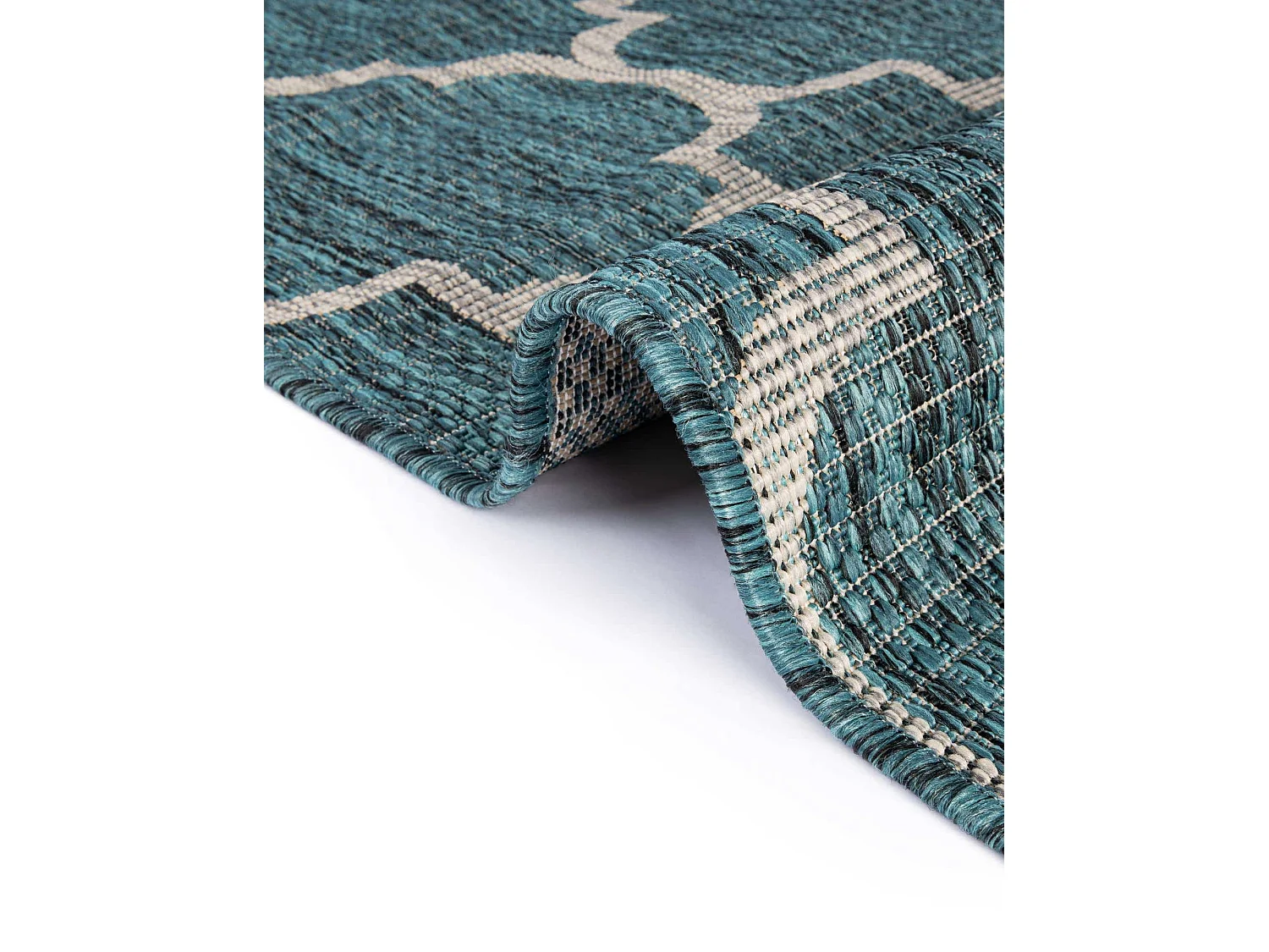 Tappeto da esterno 122x122 - Turchese - Tulum Clover