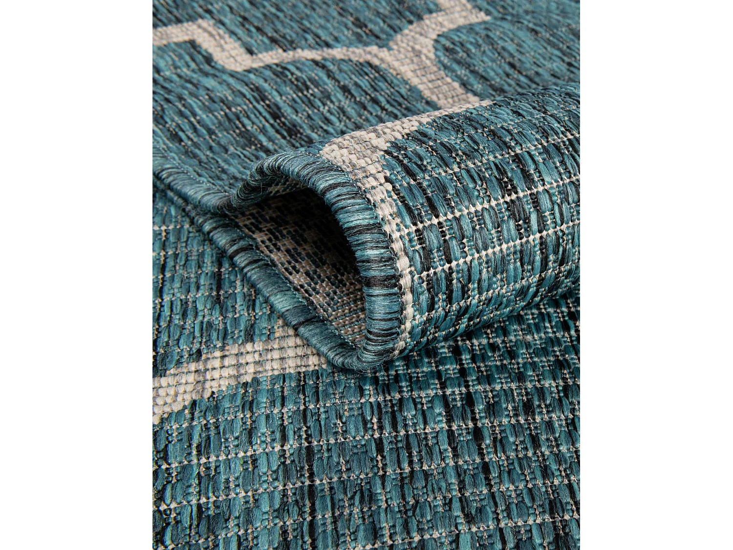 Tappeto da esterno 122x122 - Turchese - Tulum Clover