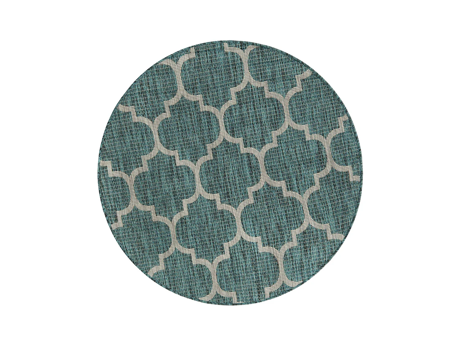 Tapis d'Extérieur 122x122 - Turquoise - Tulum Clover