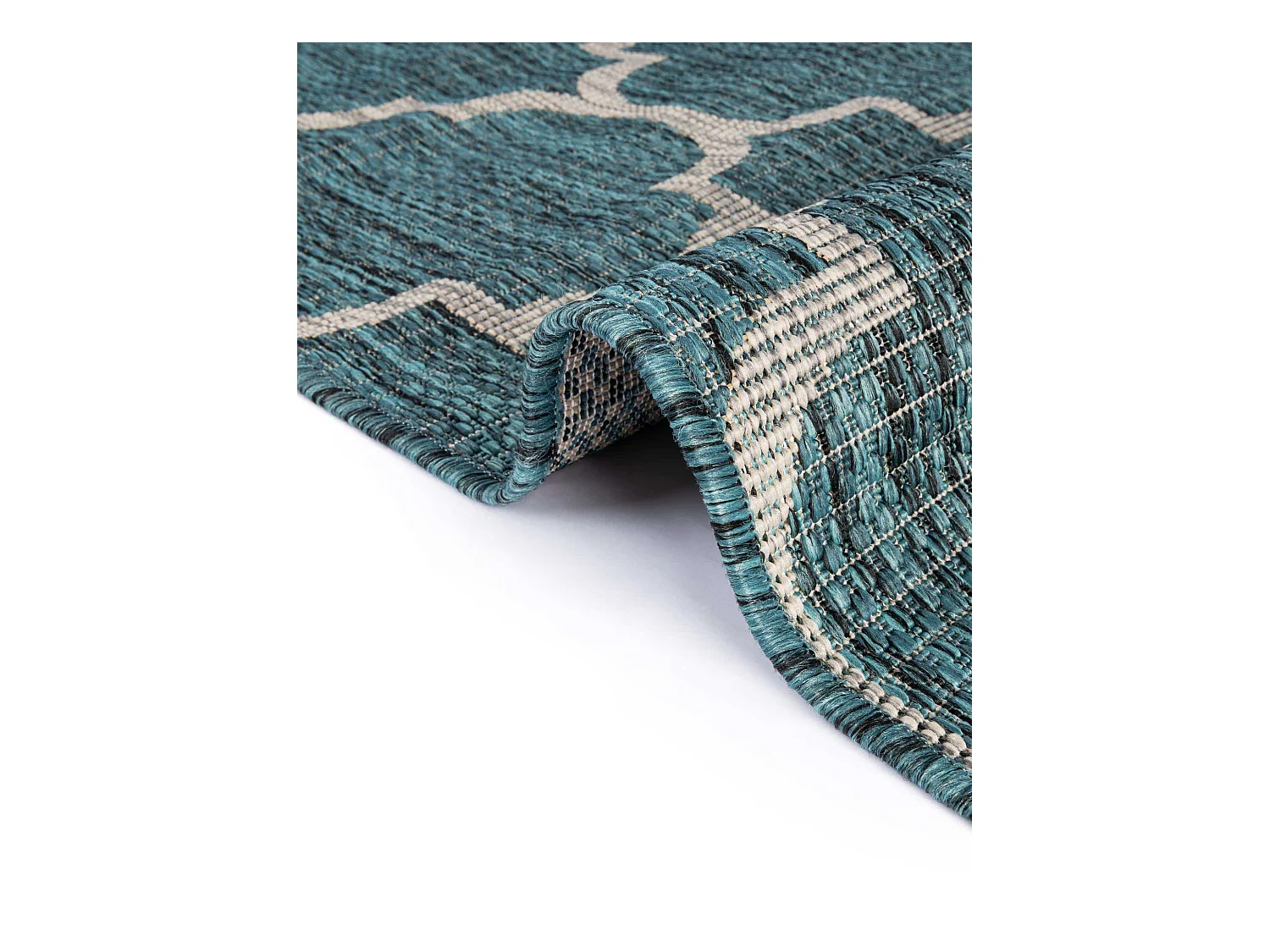 Tapis d'Extérieur 122x122 - Turquoise - Tulum Clover