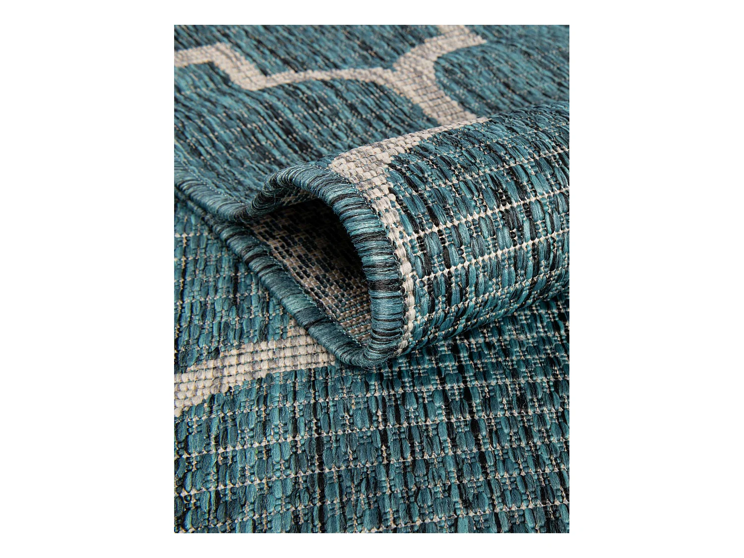 Tapis d'Extérieur 122x122 - Turquoise - Tulum Clover