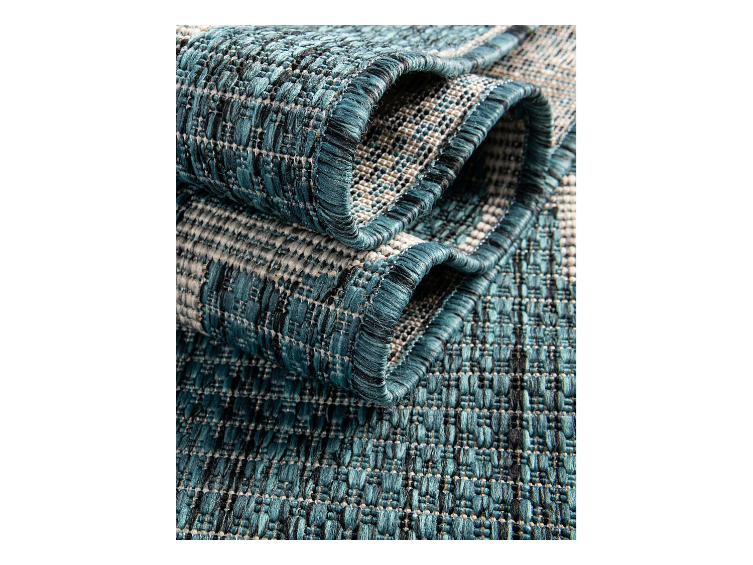 Tapis d'Extérieur 122x122 - Turquoise - Tulum Clover