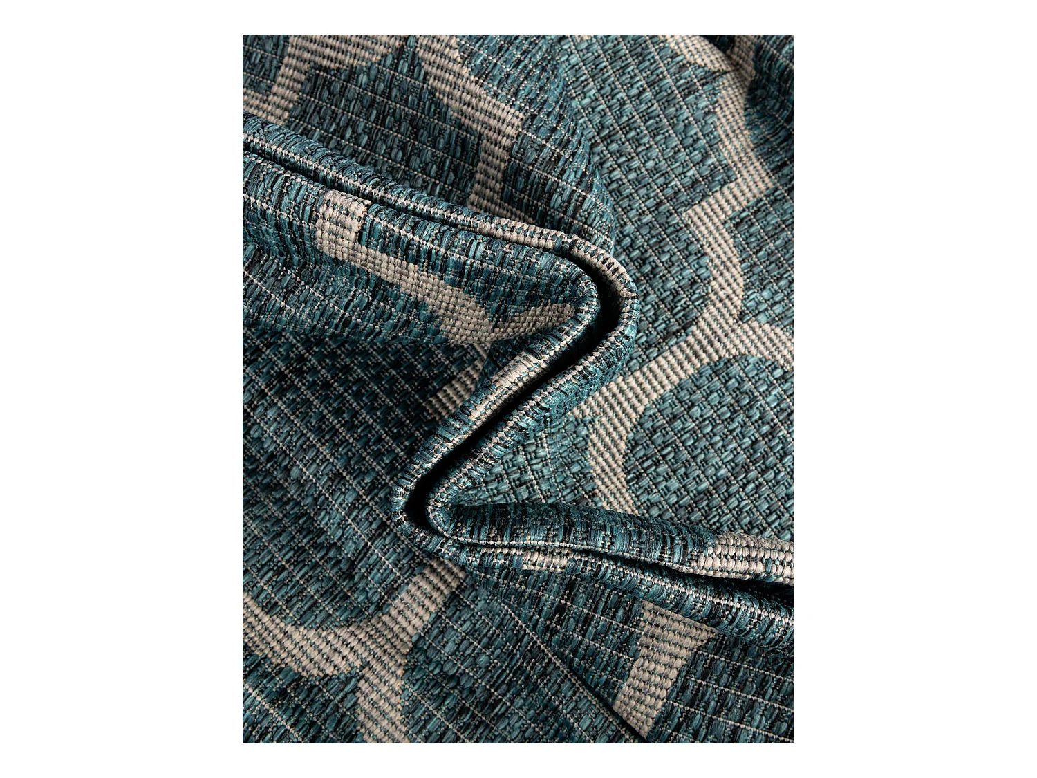 Tapis d'Extérieur 122x122 - Turquoise - Tulum Clover