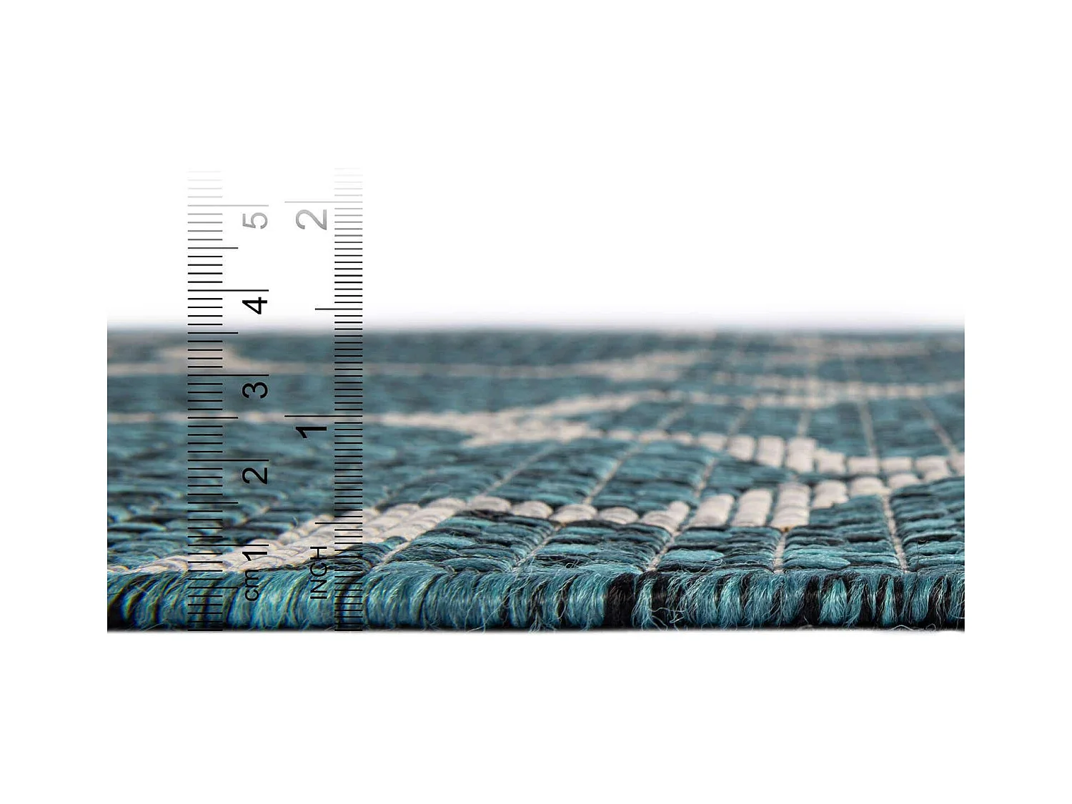 Tapis d'Extérieur 122x122 - Turquoise - Tulum Clover