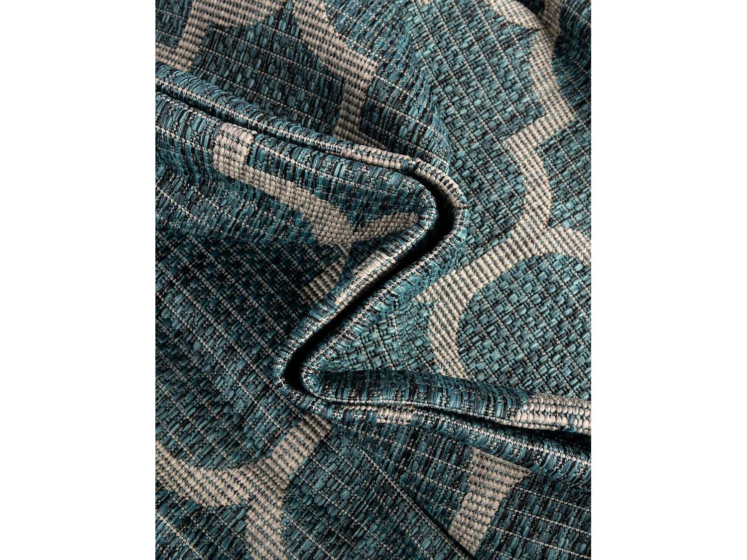 Tapis d'Extérieur 122x122 - Turquoise - Tulum Clover