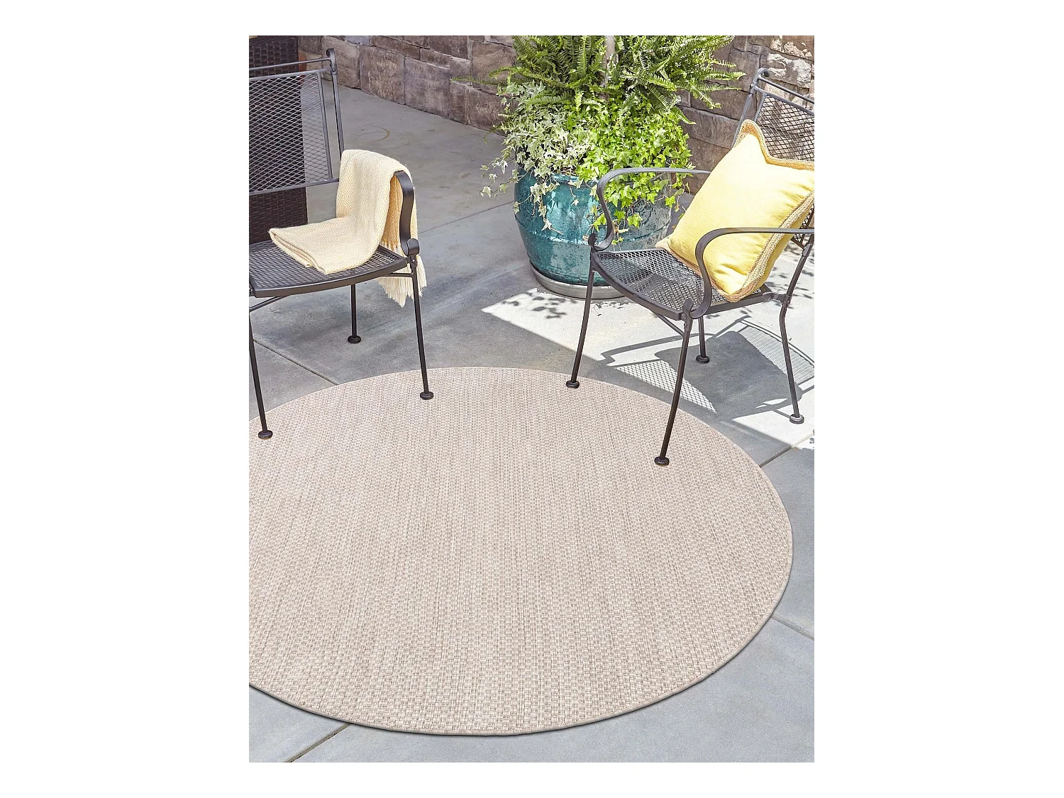 Buitenkleed - 185x185 - Beige - Tulum Solid