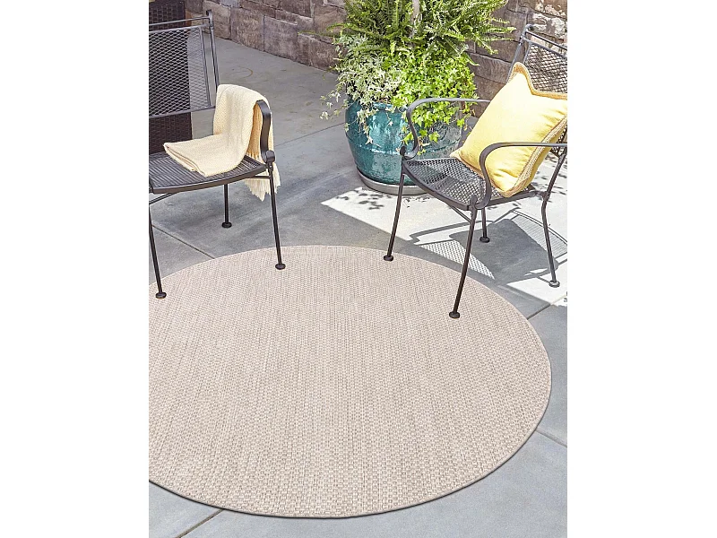 Tappeto da esterno 185x185 - Beige - Tulum Solid