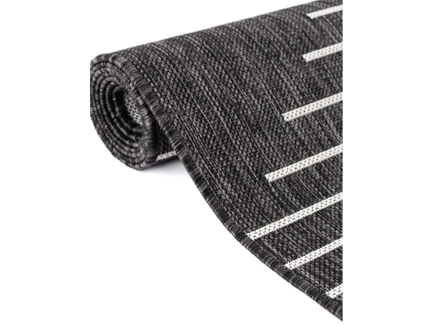 Outdoor Teppich 122x122 - Anthrazit - Tulum Symetry