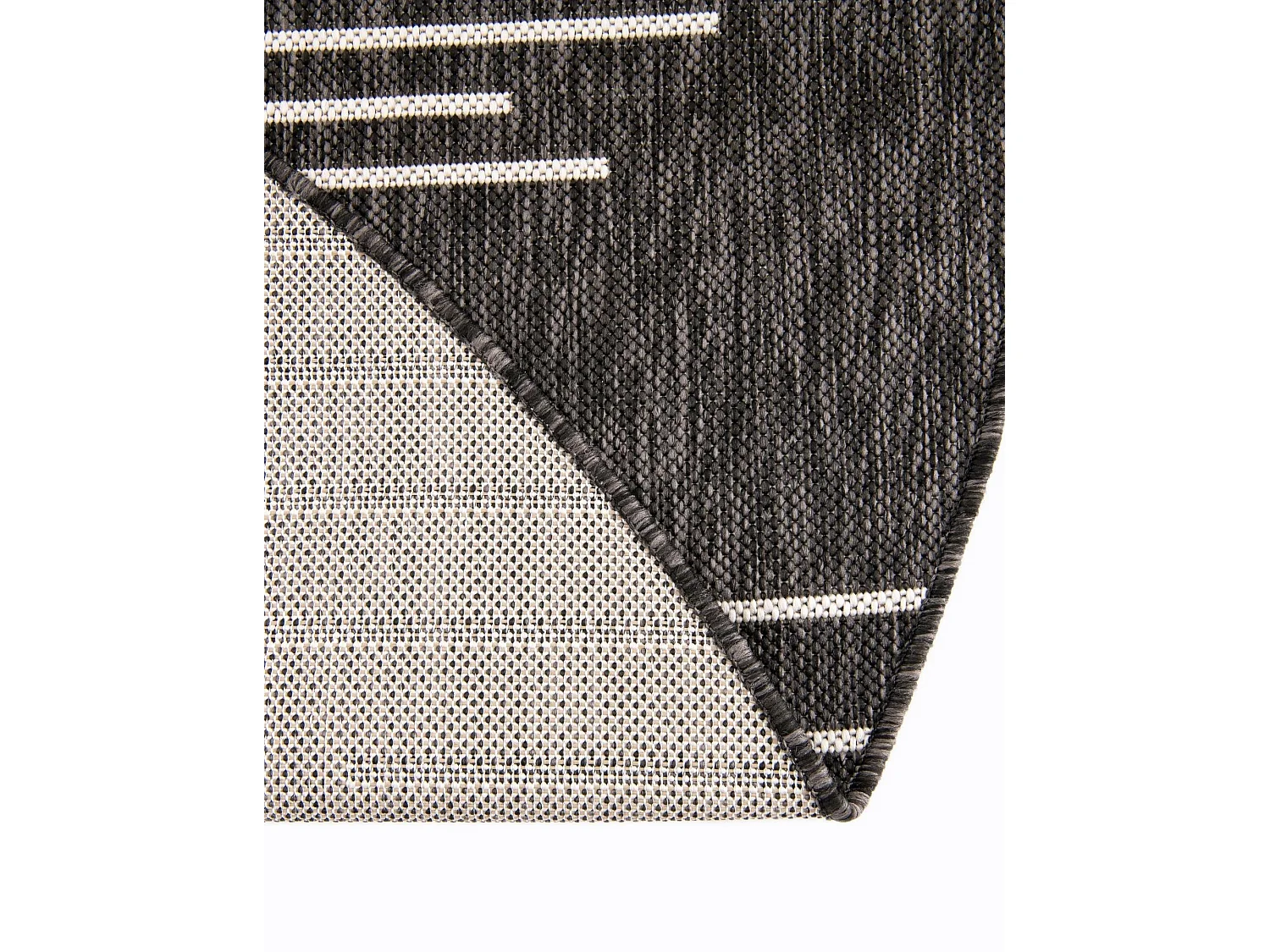 Outdoor Teppich 122x122 - Anthrazit - Tulum Symetry