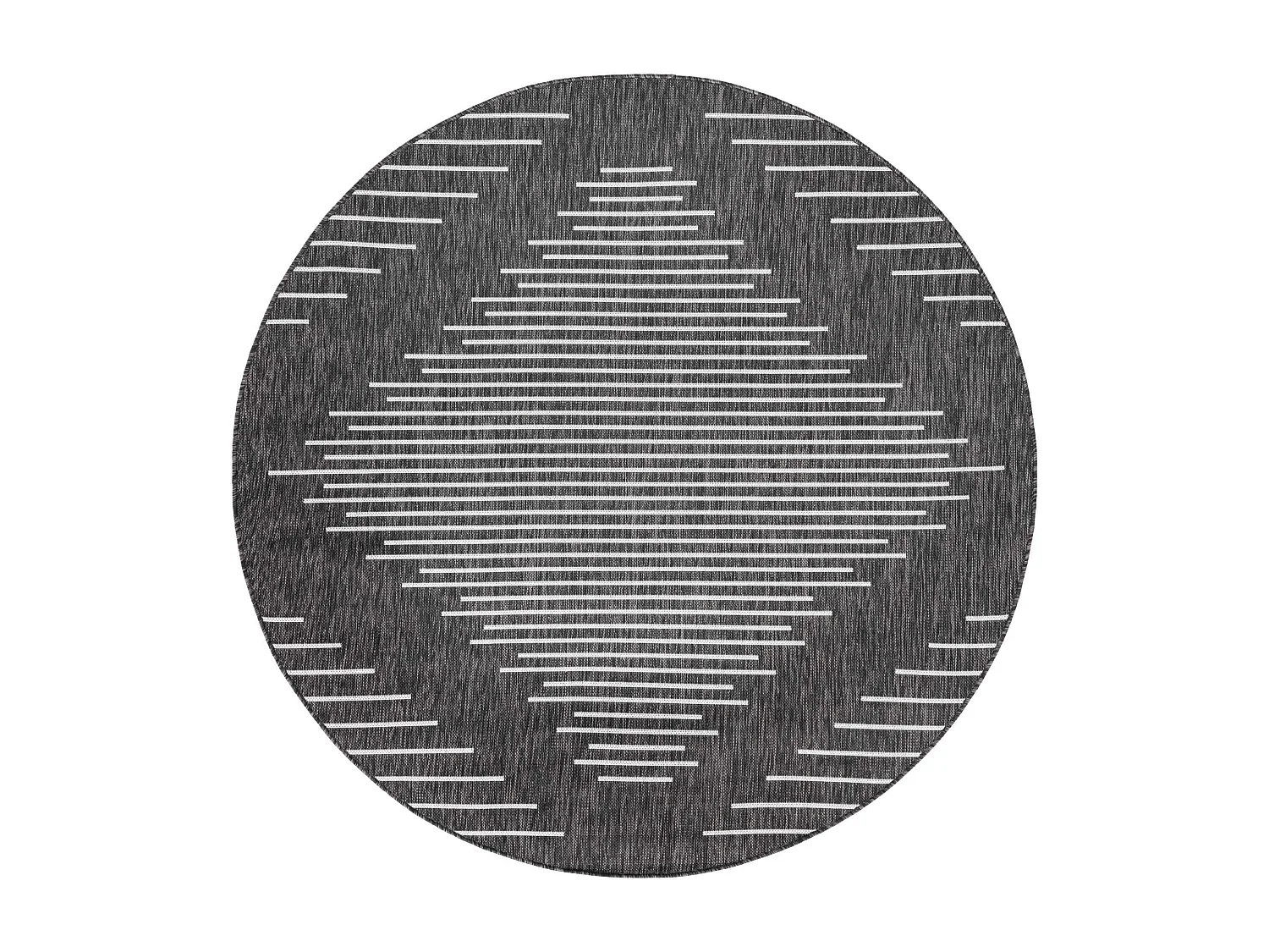 Outdoor Teppich 122x122 - Anthrazit - Tulum Symetry