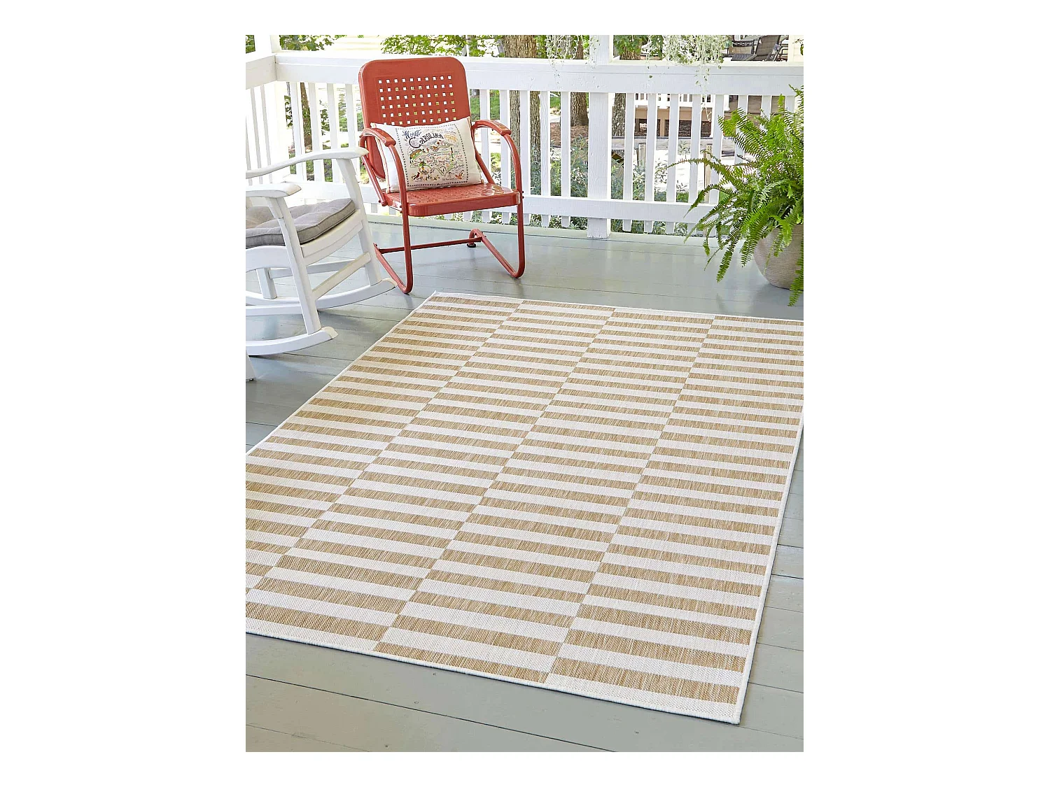 Tapis d'Extérieur 125x185 - Taupe - Tulum Tile