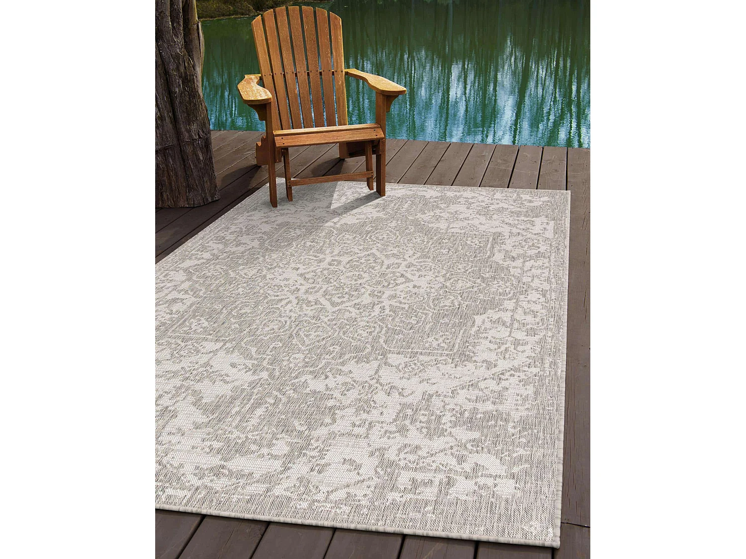 Tappeto da esterno 125x185 - Turchese - Tulum Clover