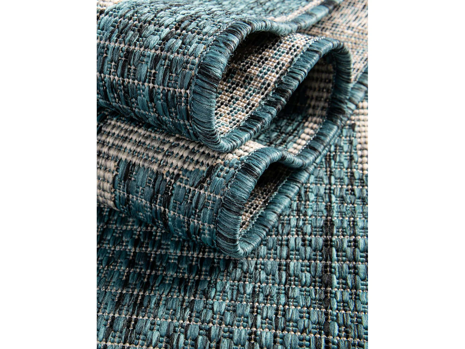 Tapis d'Extérieur 125x185 - Turquoise - Tulum Clover
