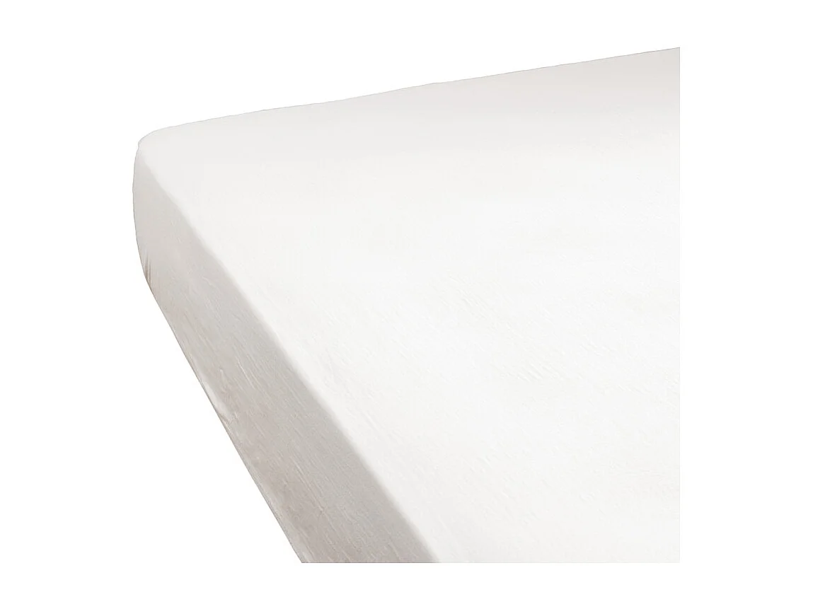 Drap housse 180 x 200 x 30 cm double gaze de coton blanc - PEPA 4