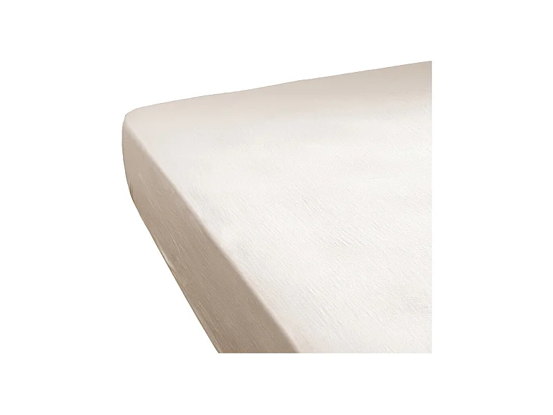 Drap housse 140 x 190 x 30 cm double gaze de coton écru - PEPA 2