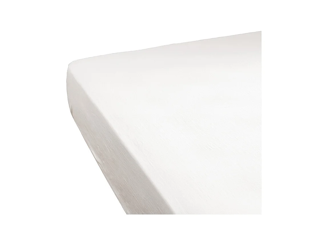 Drap housse 160 x 200 x 30 cm double gaze de coton blanc- PEPA 3