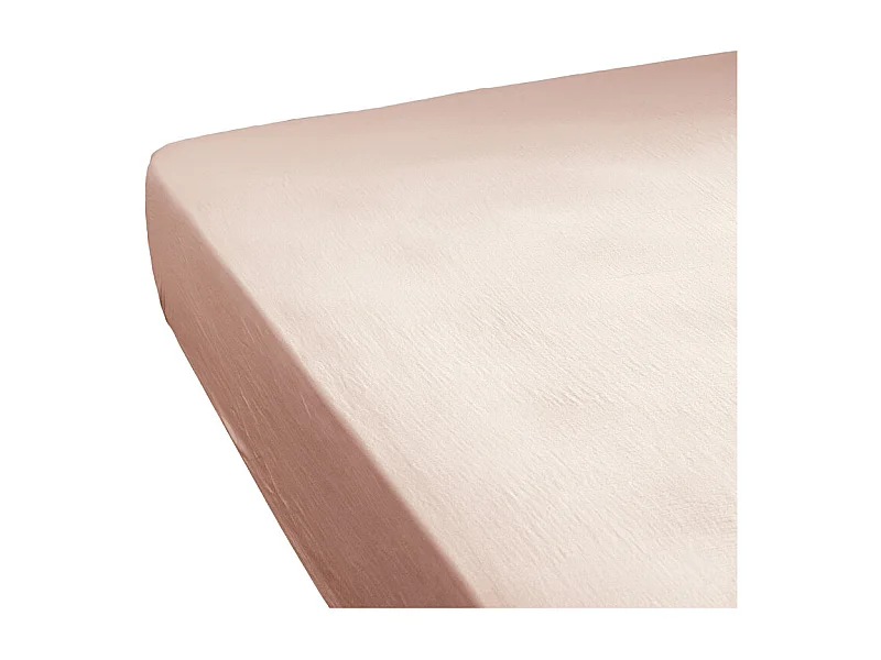 Drap housse 90 x 190 x 30 cm double gaze de coton rose - PEPA 1