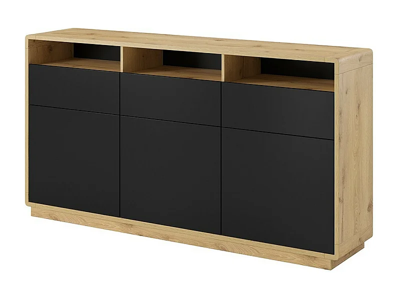 Buffet 180cm Kollektion VILLA. Farbe Eiche und Schwarz
