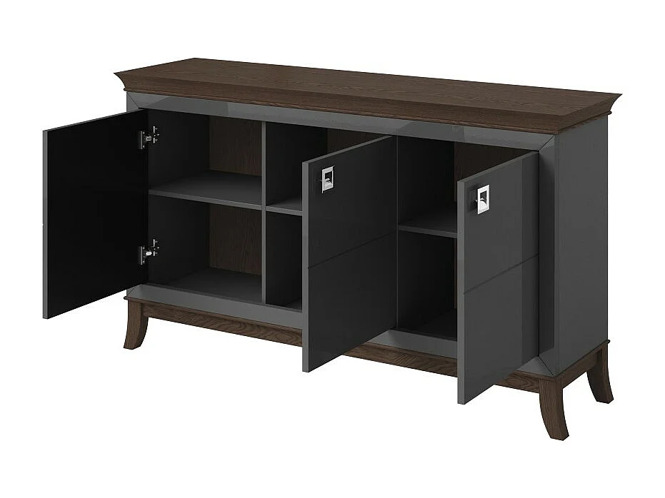 Design-Buffet 160cm für Wohnzimmer in Grau und Dunkel-Eiche, Kollektion PALACE.