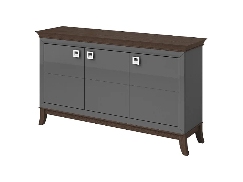 Design buffet 160cm voor woonkamer in grijze en donkere eiken kleur, collectie PALACE.