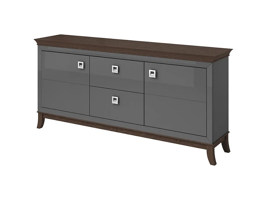 Chique buffetkast 180cm voor de woonkamer in grijs en donkereiken uit de PALACE collectie.