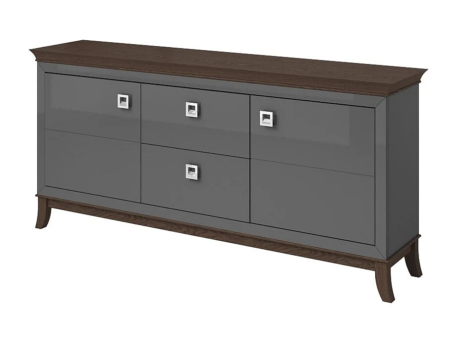 Chique buffetkast 180cm voor de woonkamer in grijs en donkereiken uit de PALACE collectie.