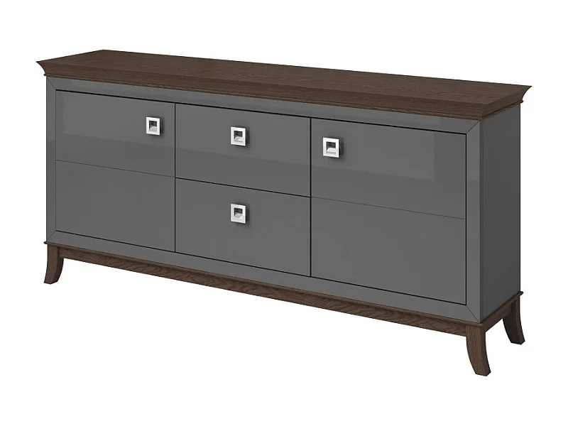 Schickes Buffet 180cm für das Wohnzimmer in Grau und Dunkel-Eiche, Kollektion PALACE.